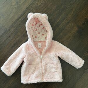 Carter's Pink Fuzzy Jacket with Floral Lining